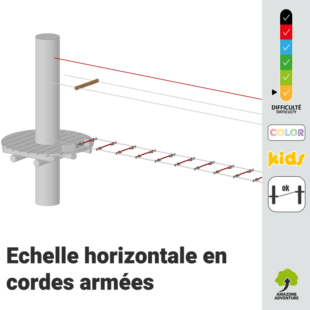 Echelles horizontales cordes armées