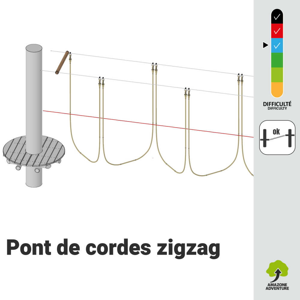 Pont de cordes zigzag
