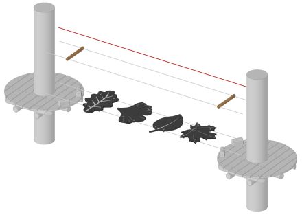 Passerelle forme "feuilles"