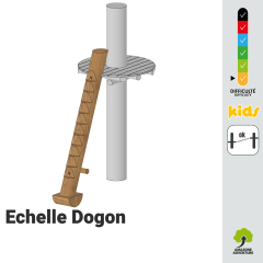 Echelle dogon pour monter sur une plateforme accrobranche