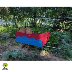 Bateau pour jeu roulant : un module de jeu de type "tyrolienne" pour adultes et enfants. Conception spécifique pour les parcs accrobranches.