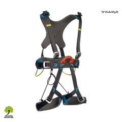 Harnais enfant CAMP Vertikid : confortable, réglable et sécurisé, idéal pour l’escalade et les parcs aventure. Rembourrage thermoformé et point d’attache contrastant.
