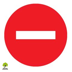 Pictogramme d'information : sens Interdit / Fin de parcours - autocollant