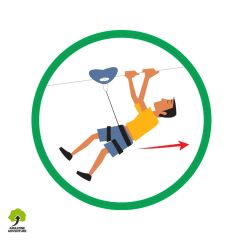 Pictogramme de sécurité : tyrolienne montante