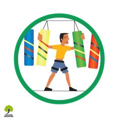 Pictogramme de signalétique : Picto Sac De Boxe ou Frites.
