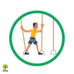 Pictogramme de signalétique : étriers suspendus.