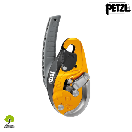 Descendeur I'D EVAC de la marque PETZL, descendeur auto-freinant avec fonction anti-panique